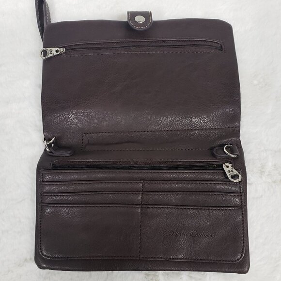 Rustic Couture Wristlet Wallet Grunge Punk Studded Maroon Brown - Picture 10 of 15